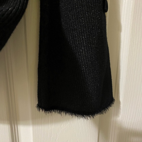 NIC+ZOE knit top size M black with silver metallic threads. Bought at Saks Fifth - Picture 2 of 7